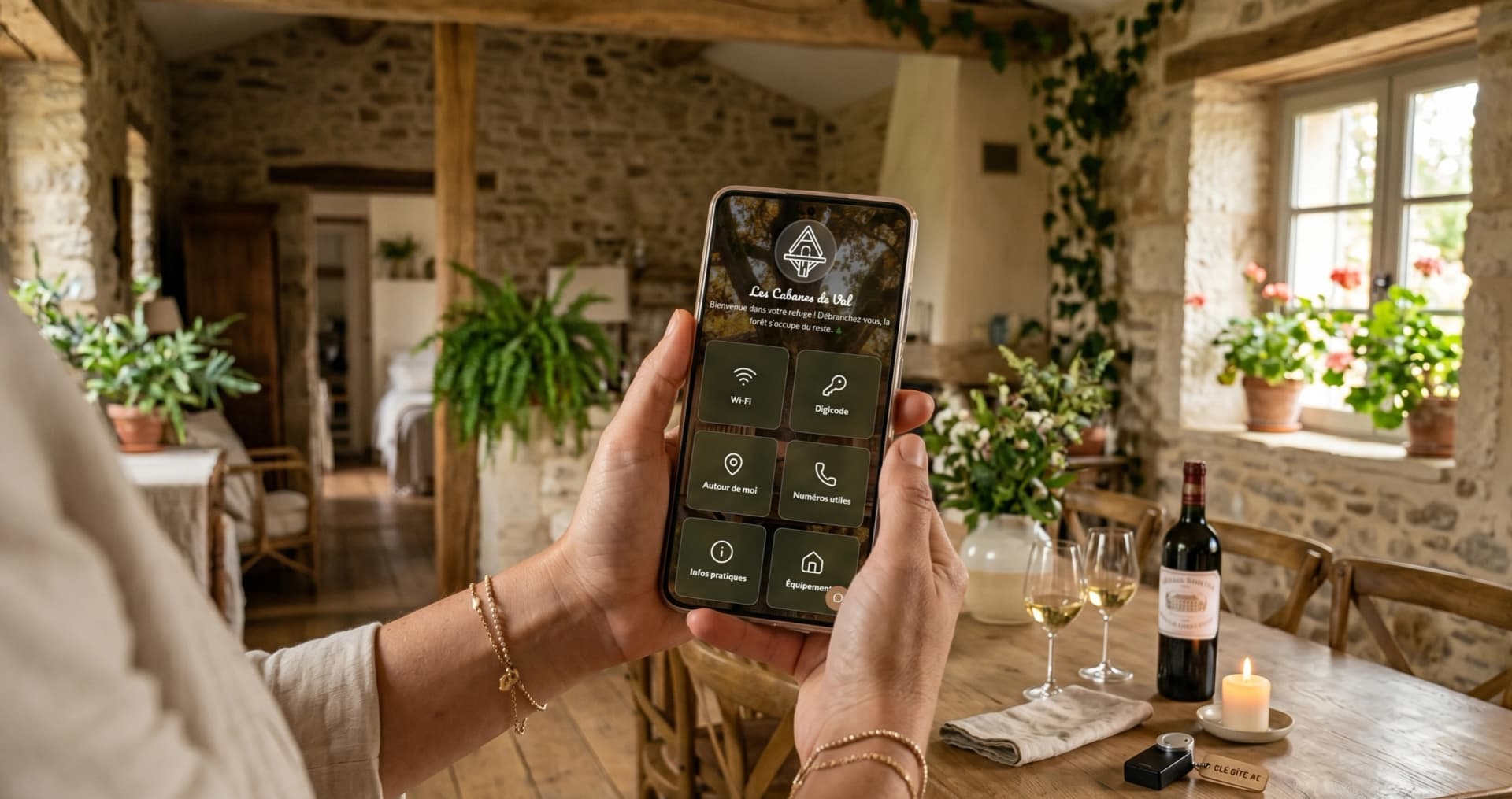 Livret d'accueil digital HoteBoost sur téléphone