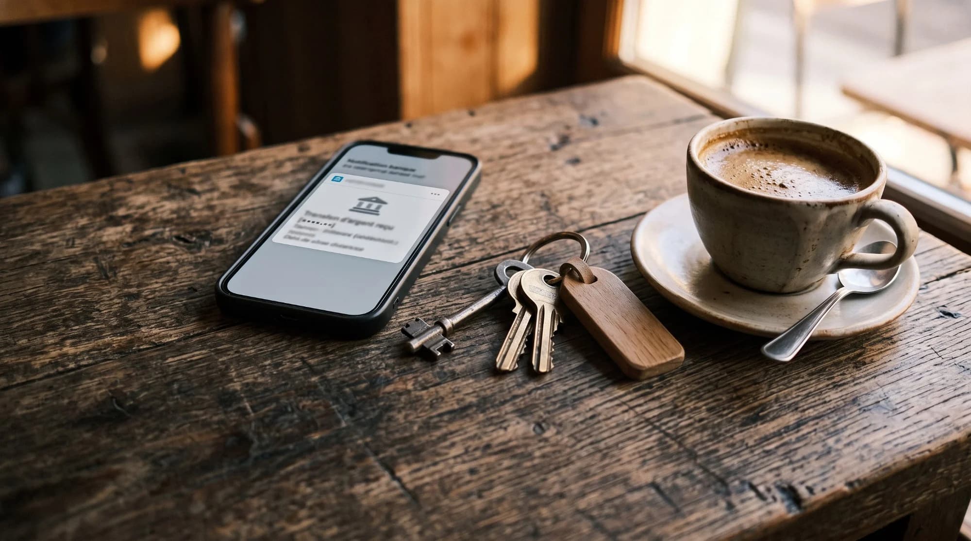 Notification de virement reçu sur le téléphone de l'hôtesse